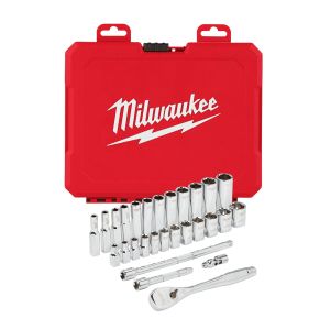 1/4" Drive 28pc Ratchet & Socket Set – Metric