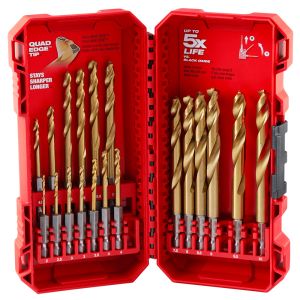 SHOCKWAVE Impact Duty RED HELIX Titanium Metric Drill Bit Set - 19PC